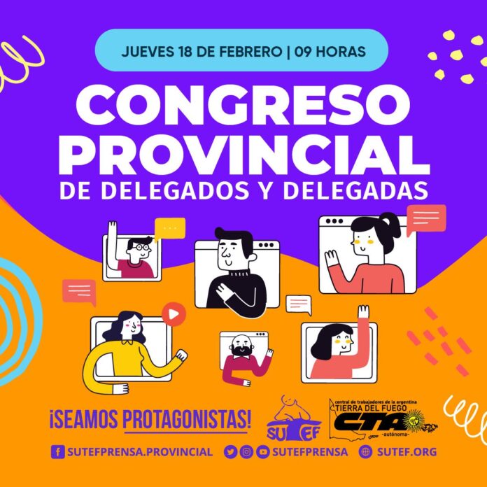 Jueves 18 de febrero, 9 horas: Congreso Provincial de delegados y delegadas